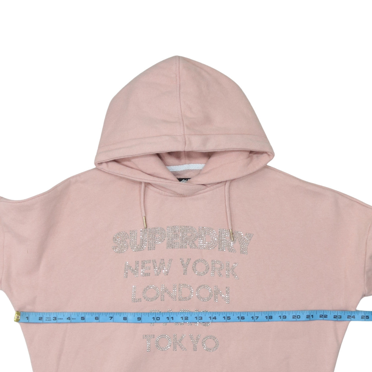 Womens UK Size S Superdry Pink Pullover Hoodie