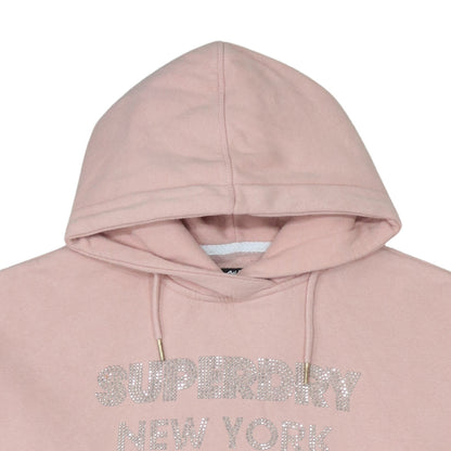 Womens UK Size S Superdry Pink Pullover Hoodie