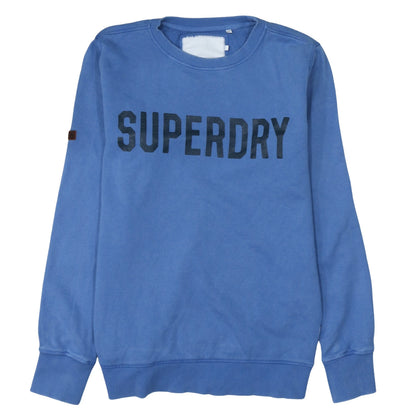 Mens UK Size M Superdry Blue Pullover Sweatshirt