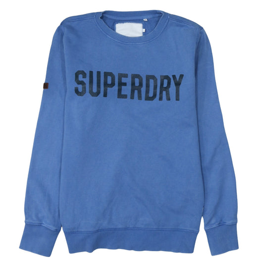 Mens UK Size M Superdry Blue Pullover Sweatshirt
