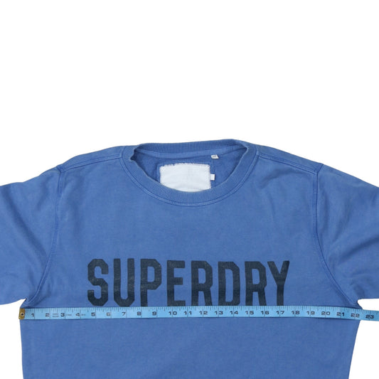 Mens UK Size M Superdry Blue Pullover Sweatshirt