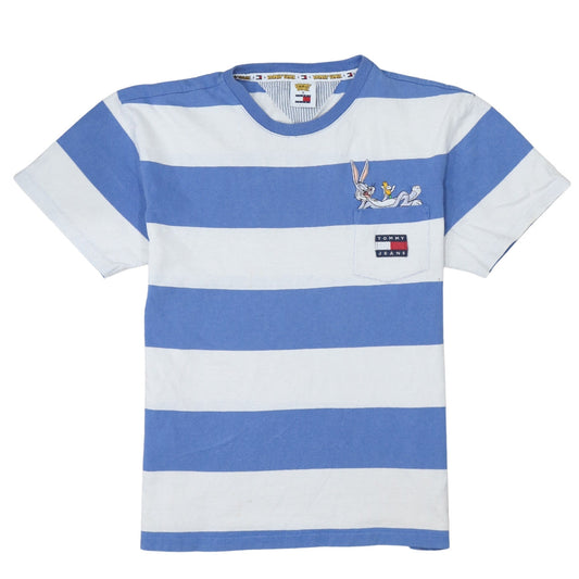 Tommy Jeans x Looney Tunes Blue Striped Bugs Bunny Men's T-Shirt Small