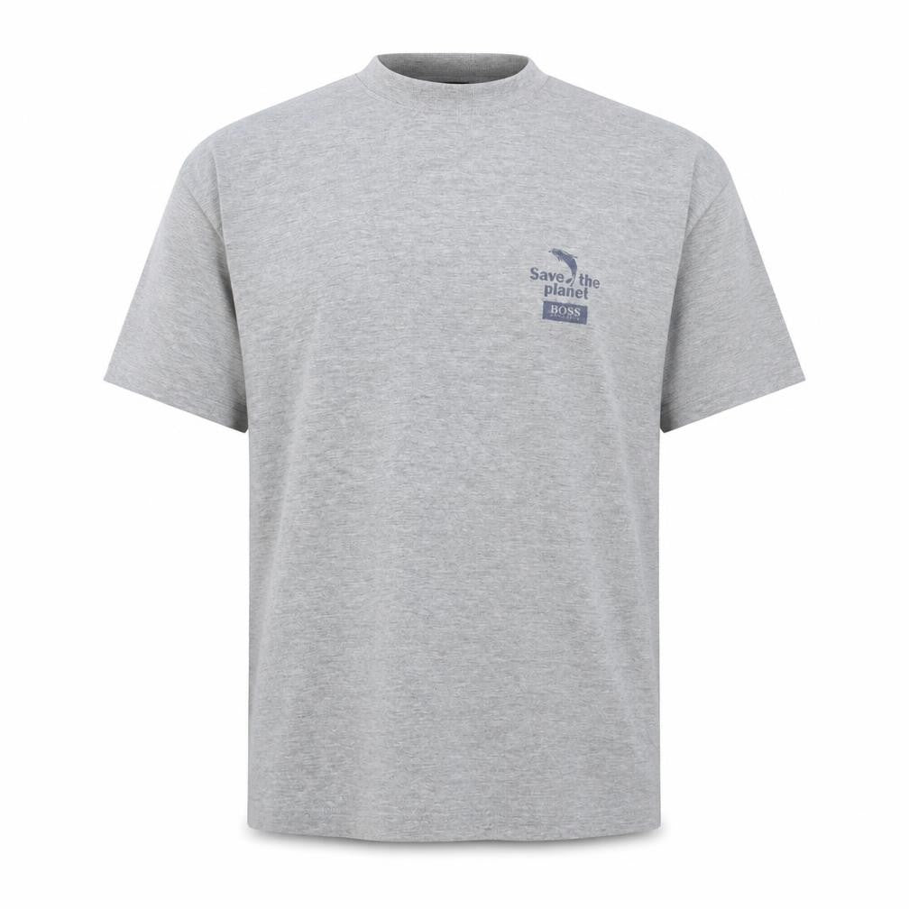 Hugo Boss Men's Grey Save the Planet Short Sleeve T-Shirt Size L