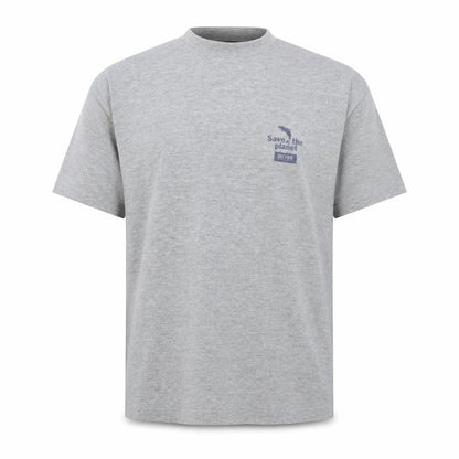 Hugo Boss Men's Grey Save the Planet Short Sleeve T-Shirt Size L