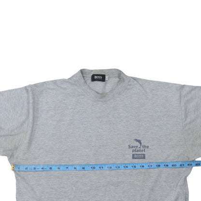 Hugo Boss Men's Grey Save the Planet Short Sleeve T-Shirt Size L