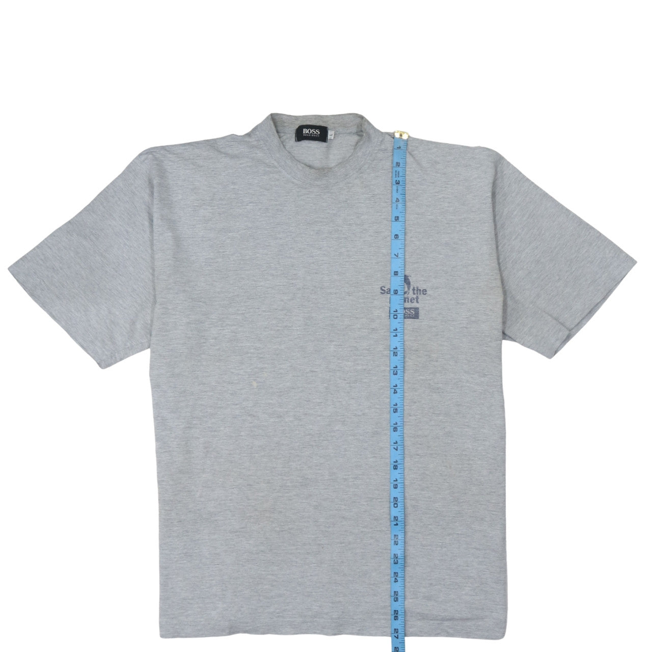 Hugo Boss Men's Grey Save the Planet Short Sleeve T-Shirt Size L