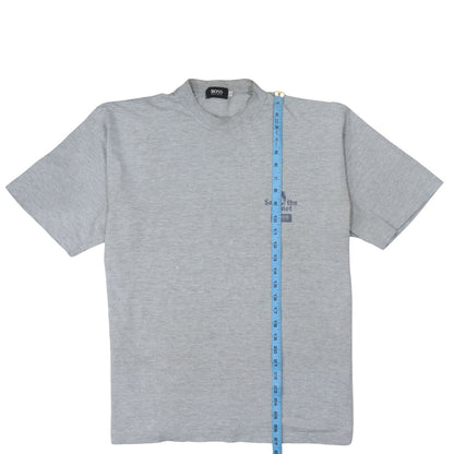 Hugo Boss Men's Grey Save the Planet Short Sleeve T-Shirt Size L