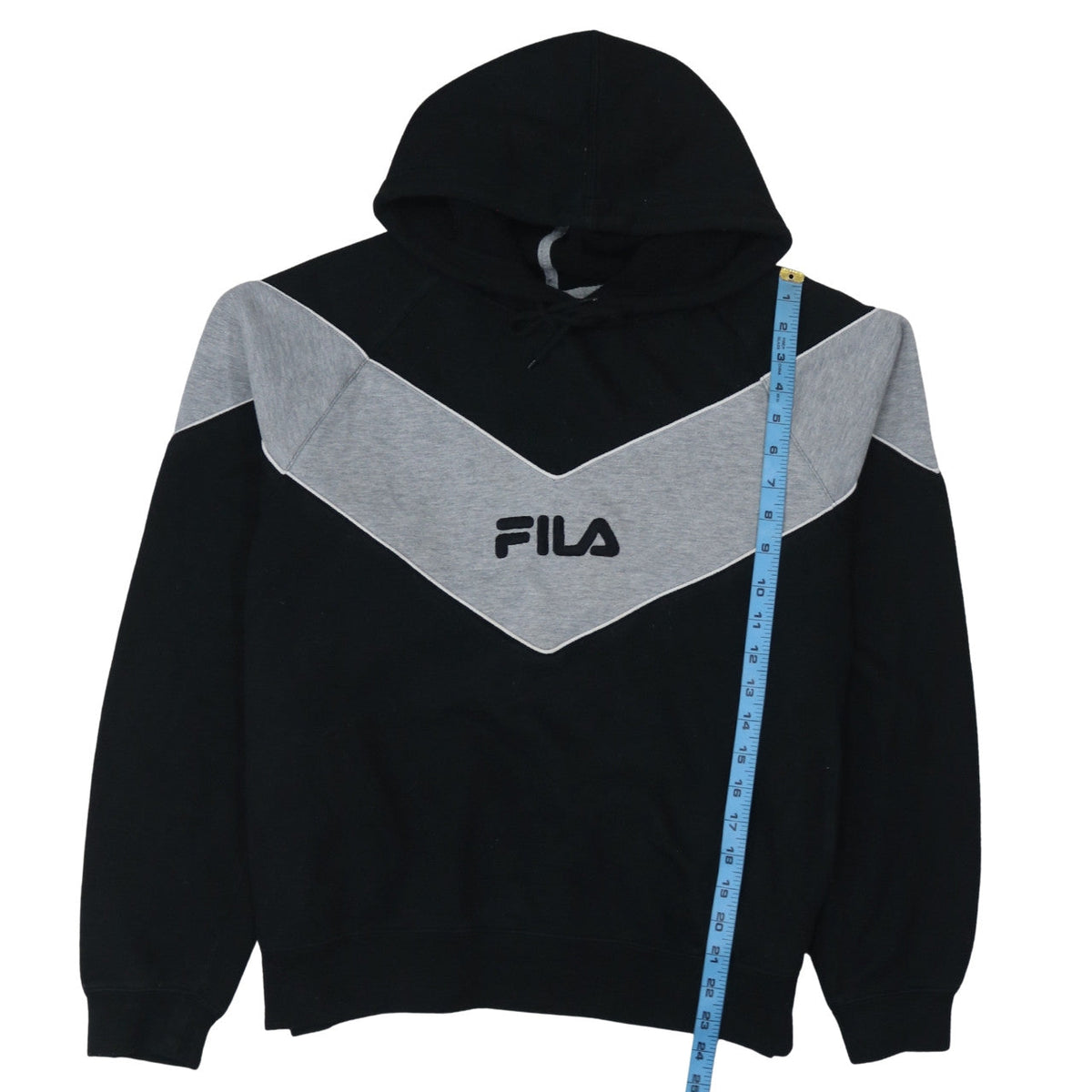 Mens UK Size M FILA Black Pullover Hoodie