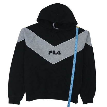 Mens UK Size M FILA Black Pullover Hoodie