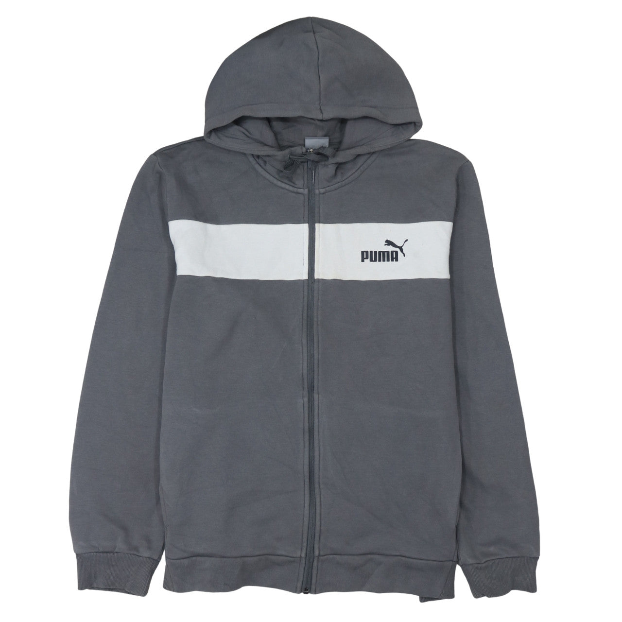 Mens UK Size XL PUMA Grey Full Zip Hoodie