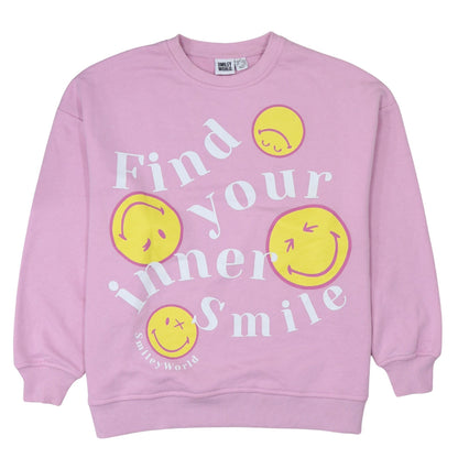 Womens UK Size S SmileyWorld Pink Pullover Sweatshirt