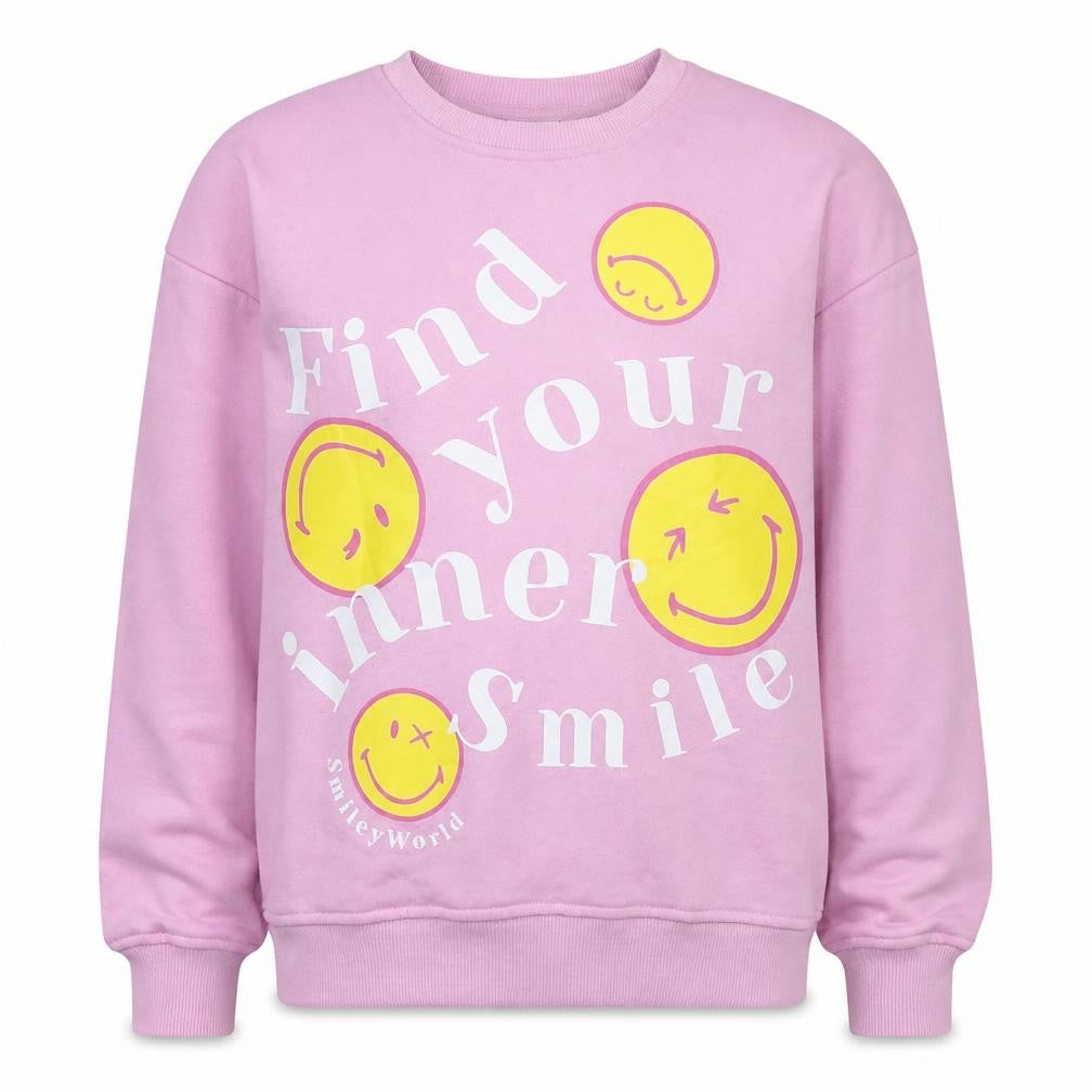 Womens UK Size S SmileyWorld Pink Pullover Sweatshirt