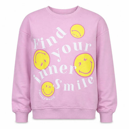 Womens UK Size S SmileyWorld Pink Pullover Sweatshirt