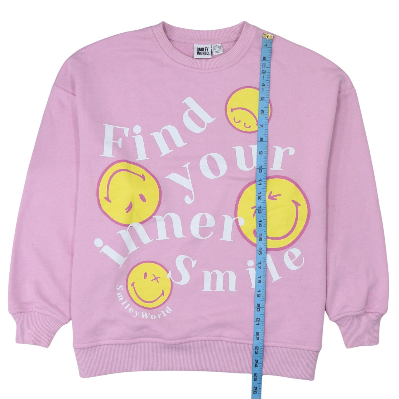 Womens UK Size S SmileyWorld Pink Pullover Sweatshirt