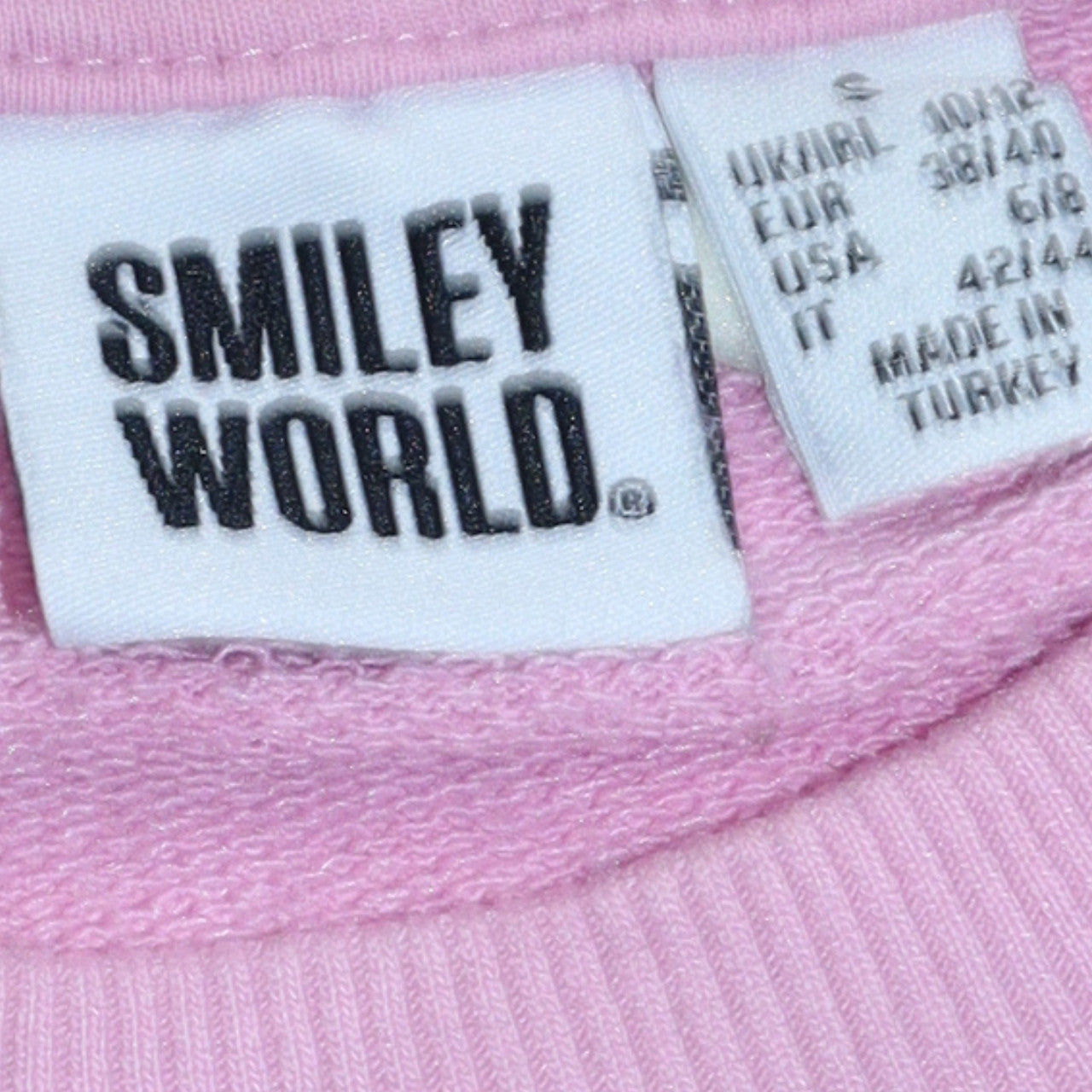 Womens UK Size S SmileyWorld Pink Pullover Sweatshirt