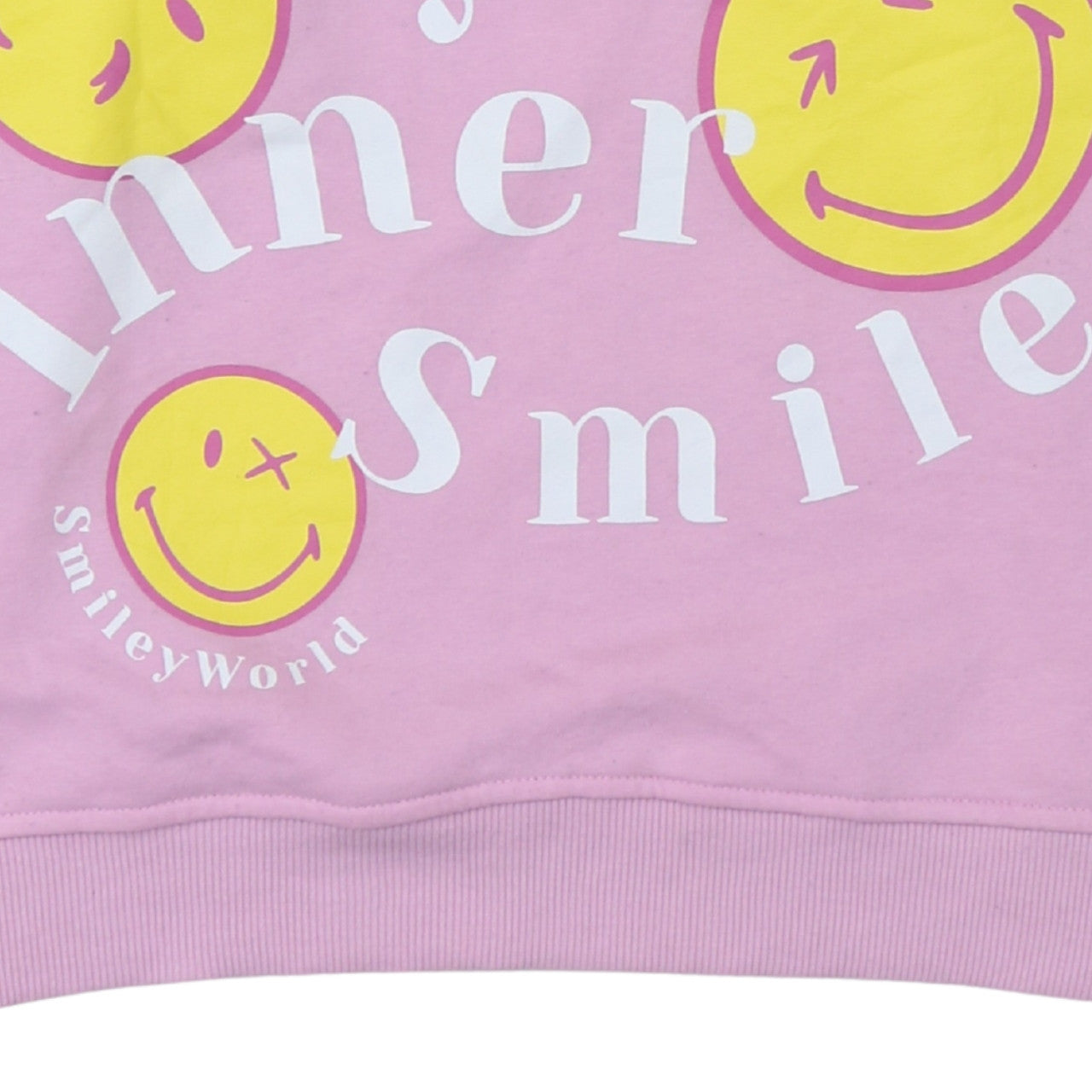 Womens UK Size S SmileyWorld Pink Pullover Sweatshirt