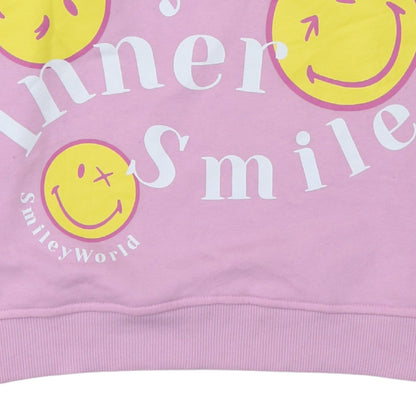 Womens UK Size S SmileyWorld Pink Pullover Sweatshirt