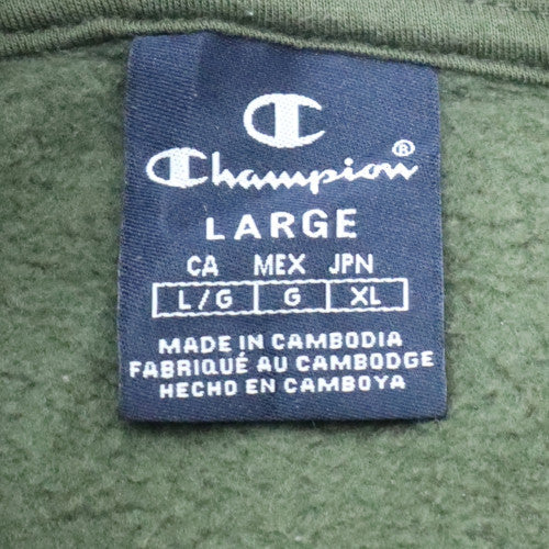Mens UK Size L Champion Green Pullover Hoodie