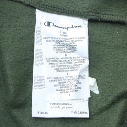 Mens UK Size L Champion Green Pullover Hoodie