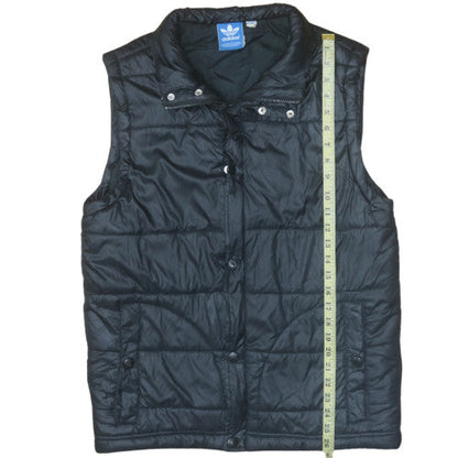 Adidas Mens Black Puffer Waistcoat Gilet Size M Quilted Polyester