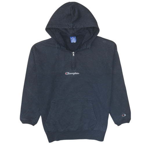 Mens UK Size L Champion Black 1/2 Zip Hoodie