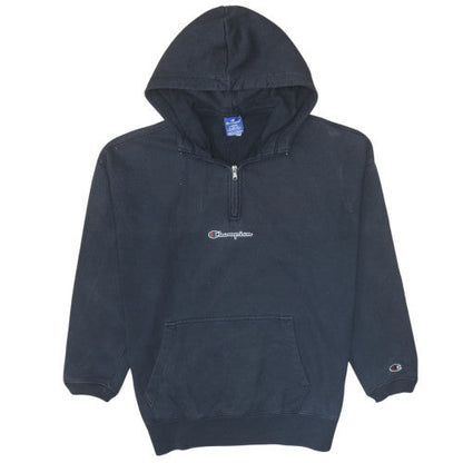 Mens UK Size L Champion Black 1/2 Zip Hoodie