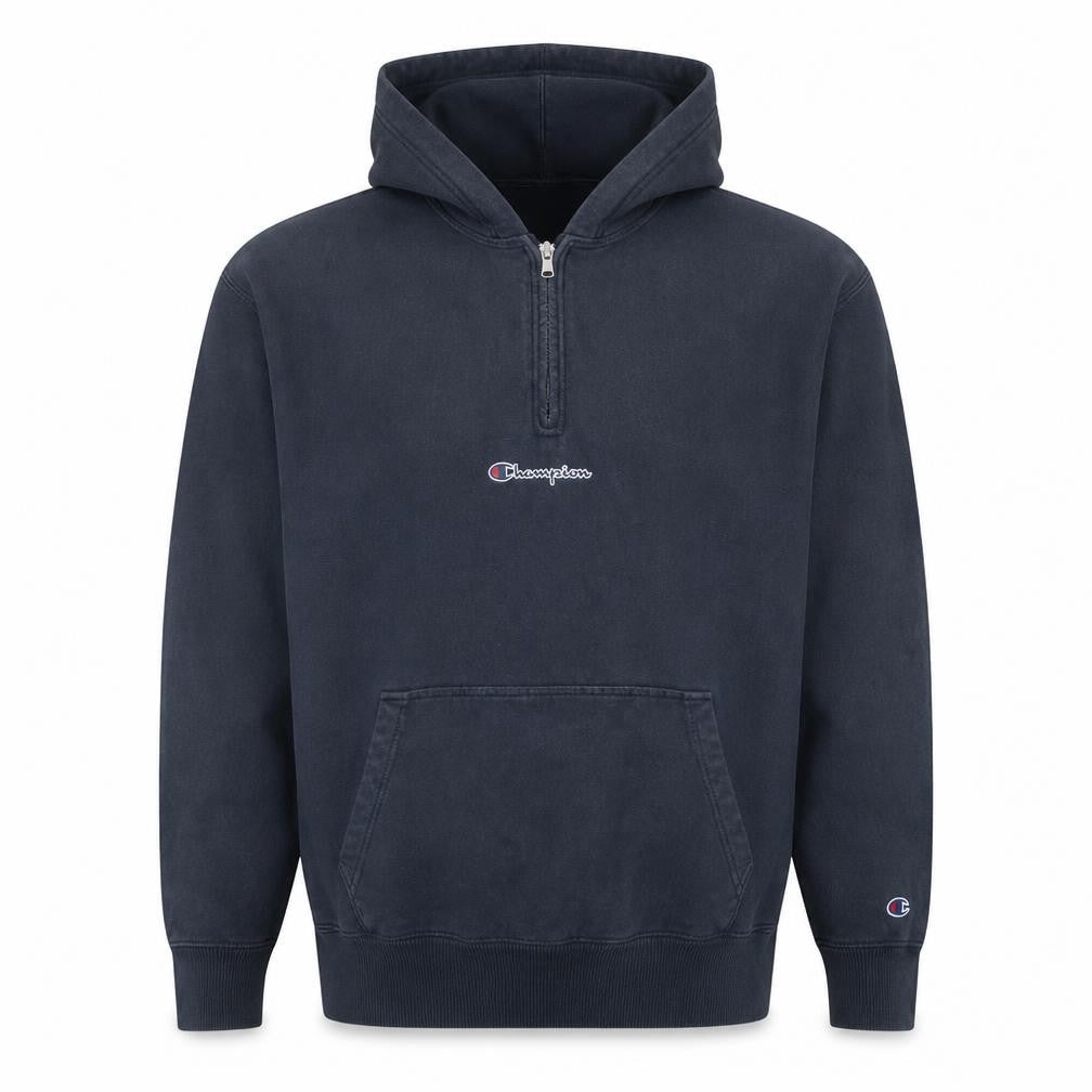 Mens UK Size L Champion Black 1/2 Zip Hoodie