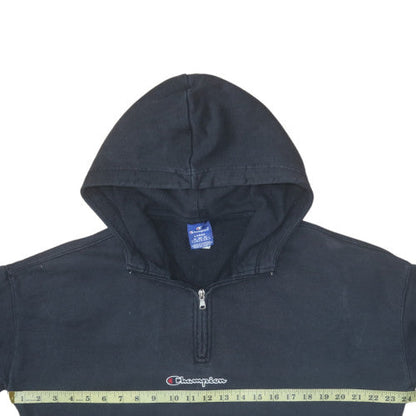 Mens UK Size L Champion Black 1/2 Zip Hoodie