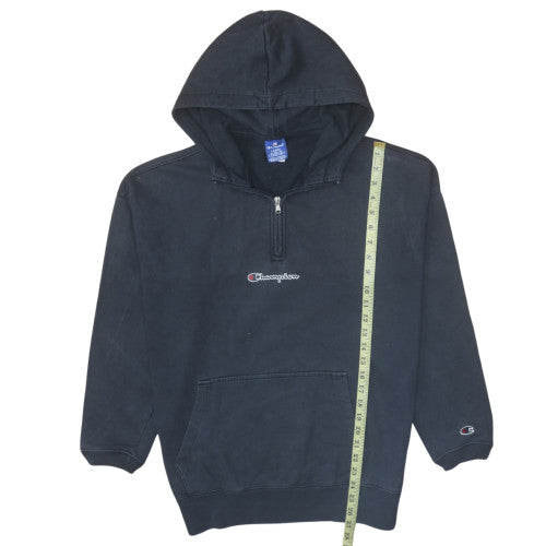 Mens UK Size L Champion Black 1/2 Zip Hoodie