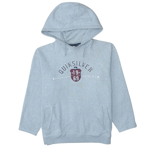 Mens UK Size L Quiksilver Grey Pullover Hoodie