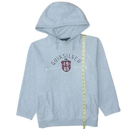 Mens UK Size L Quiksilver Grey Pullover Hoodie