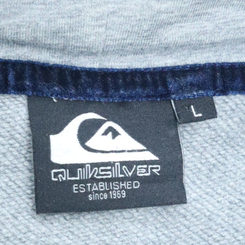 Mens UK Size L Quiksilver Grey Pullover Hoodie