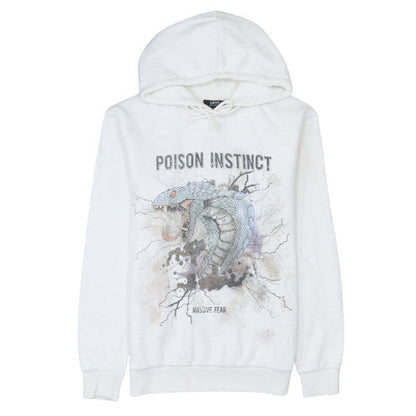 Mens UK Size S Smog White Pullover Hoodie