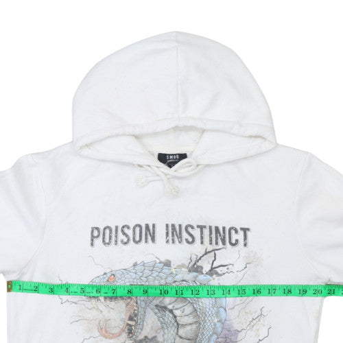 Mens UK Size S Smog White Pullover Hoodie