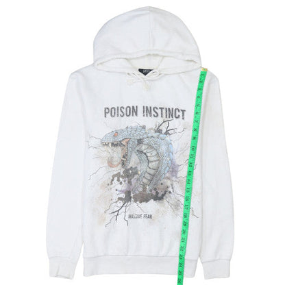 Mens UK Size S Smog White Pullover Hoodie