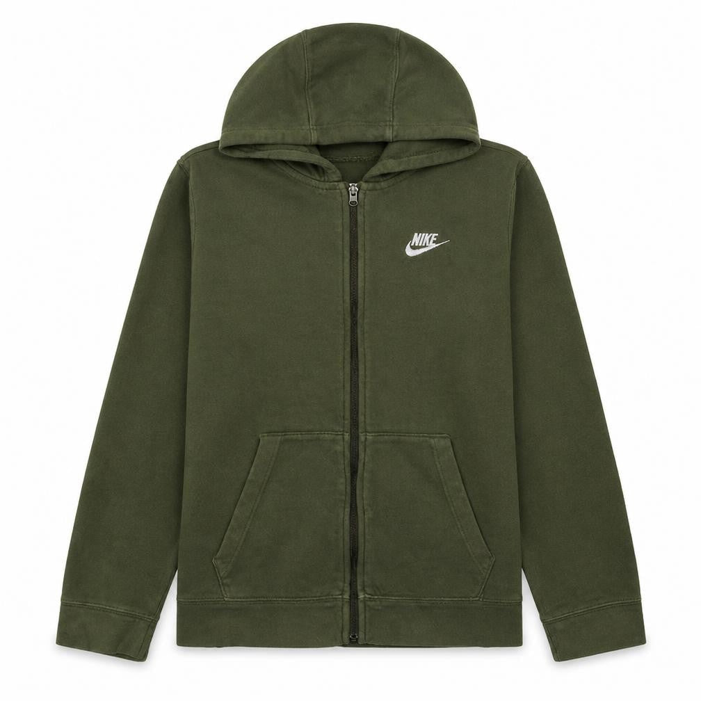 Nike Boys Green Full Zip Hoodie L 147-158cm Cotton Blend Casual