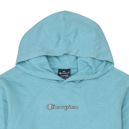 Champion Girls Blue Pullover Hoodie X-Large 13-14 Years Cotton Blend