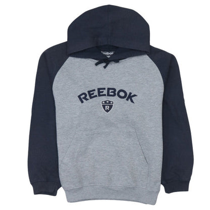 Reebok Boys Grey & Navy Pullover Hoodie 12 Years Regular Fit Sweatshirt