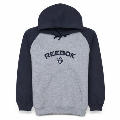 Reebok Boys Grey & Navy Pullover Hoodie 12 Years Regular Fit Sweatshirt