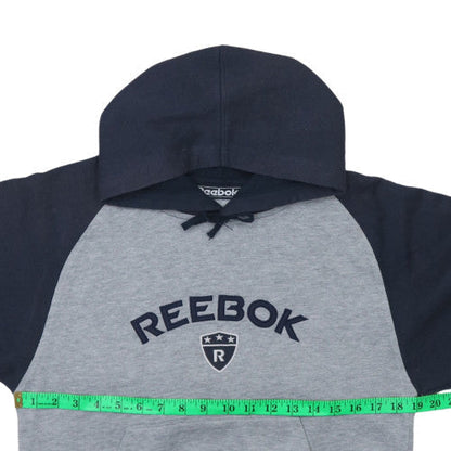 Reebok Boys Grey & Navy Pullover Hoodie 12 Years Regular Fit Sweatshirt