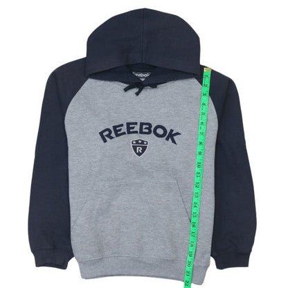 Reebok Boys Grey & Navy Pullover Hoodie 12 Years Regular Fit Sweatshirt