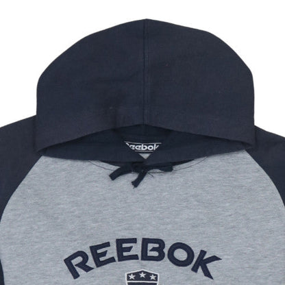 Reebok Boys Grey & Navy Pullover Hoodie 12 Years Regular Fit Sweatshirt