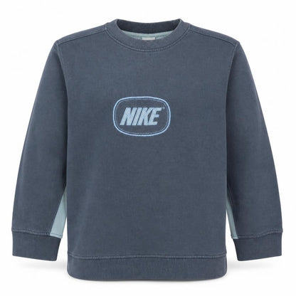 Nike Boys Blue Pullover Sweatshirt Embroidered Logo 6-7 Years Crew Neck