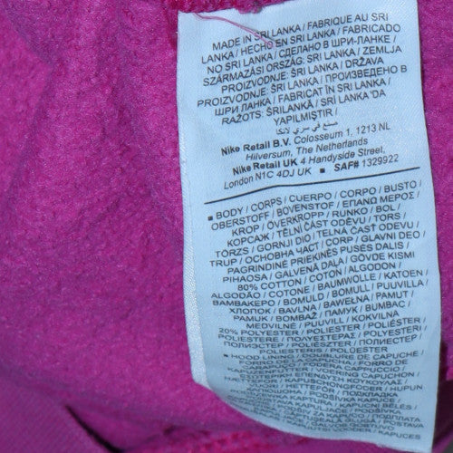 Womens UK Size M Nike Pink Pullover Hoodie