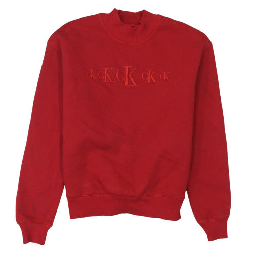 Womens UK Size M Calvin Klein Jeans Red Pullover Sweatshirt