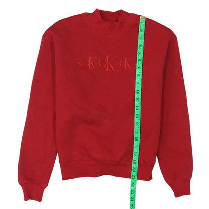 Womens UK Size M Calvin Klein Jeans Red Pullover Sweatshirt