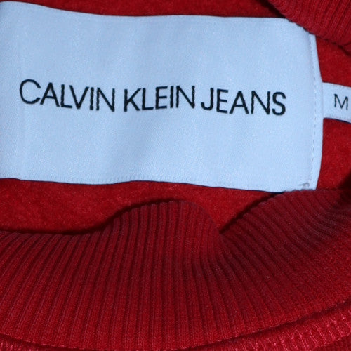 Womens UK Size M Calvin Klein Jeans Red Pullover Sweatshirt