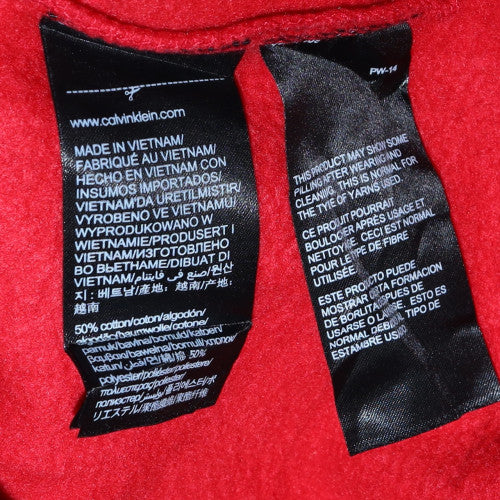 Womens UK Size M Calvin Klein Jeans Red Pullover Sweatshirt