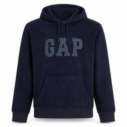 Gap Men Blue Fleece Pullover Hoodie M Logo Sweatshirt
