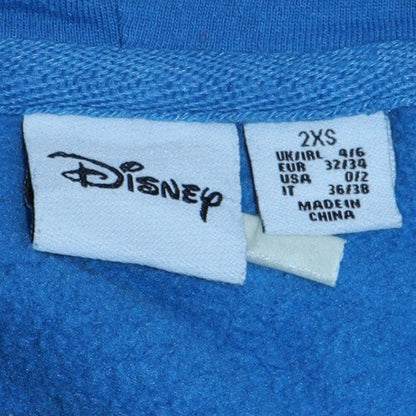 Womens UK Size 2XS Disney Blue Pullover Hoodie